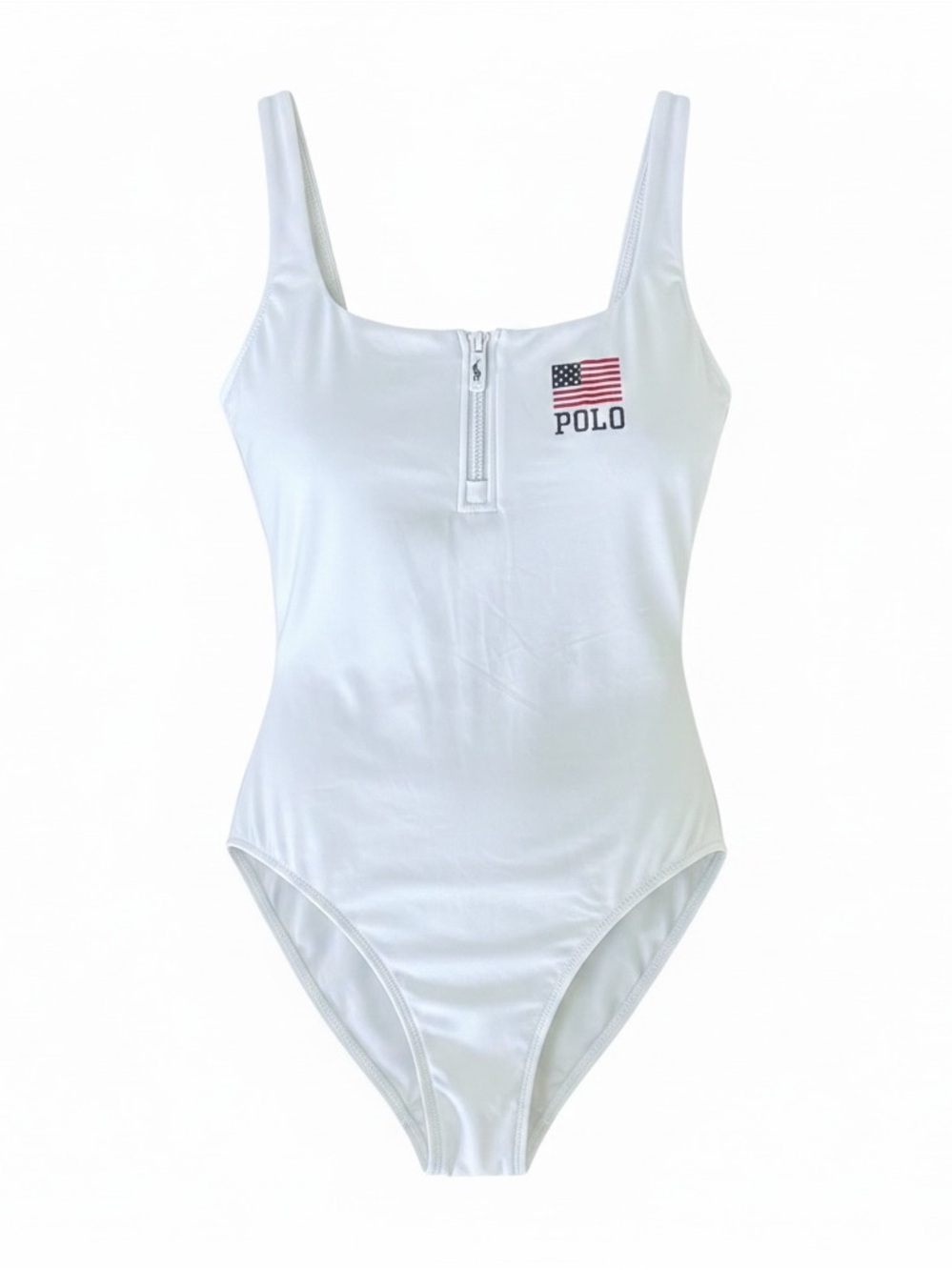 POLO RALPH LAUREN | Flag Zipper Scoop Tank One Piece Swimsuit